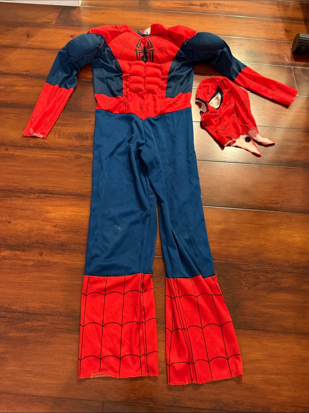 🎃Marvel Red and Blue Spider-Man Muscle Chest Kids Costume with Mask Boys 8-10🎃